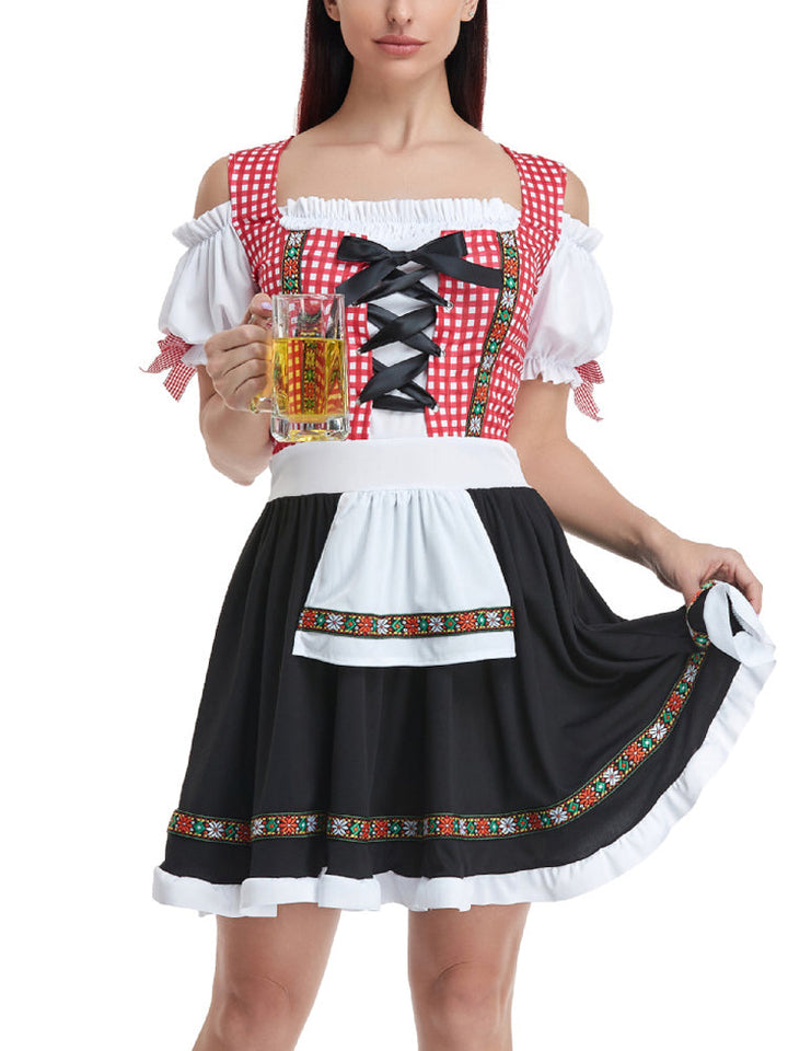 Damen Klassisches kariertes Oktoberfest Kostüm
