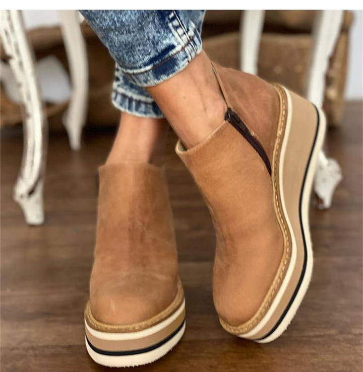 Reißverschluss Winterstiefel Damen | Keilabsatz