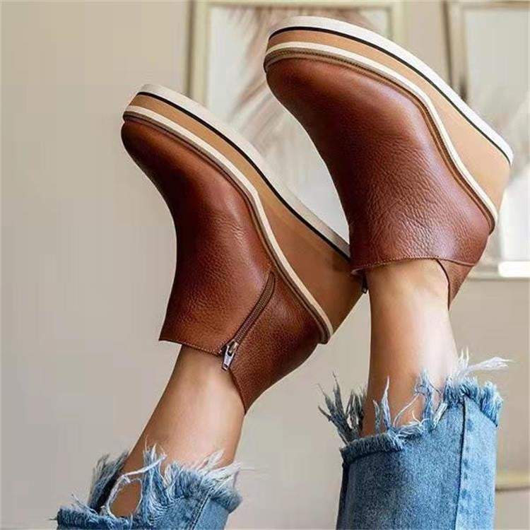 Reißverschluss Winterstiefel Damen | Keilabsatz
