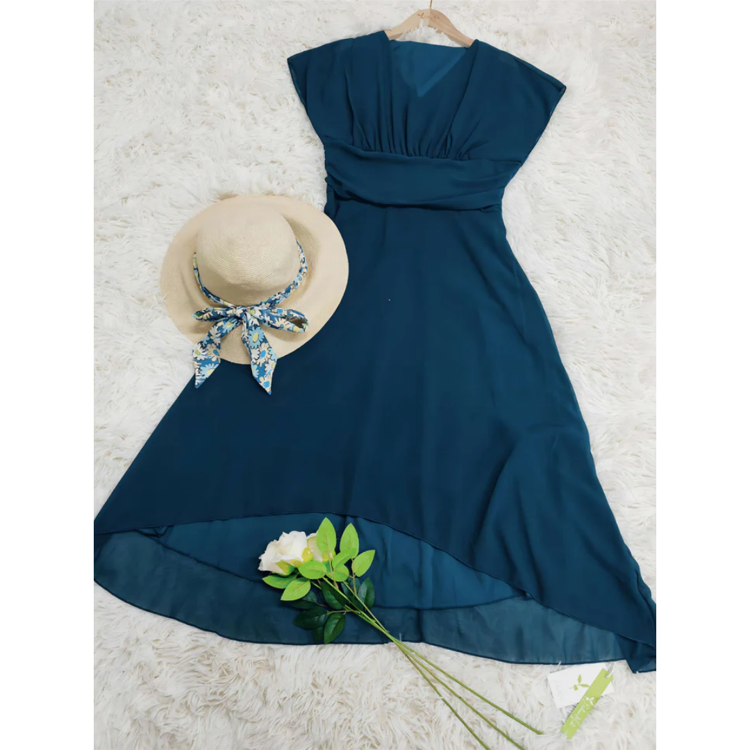 Elegantes Wickel Abendkleid Für Damen | Midi