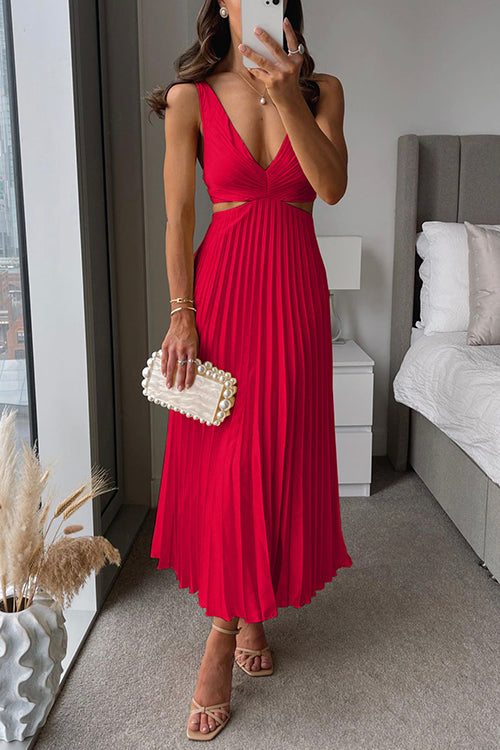 Elegantes Abendkleid Mit Plissee Für Damen | Midi