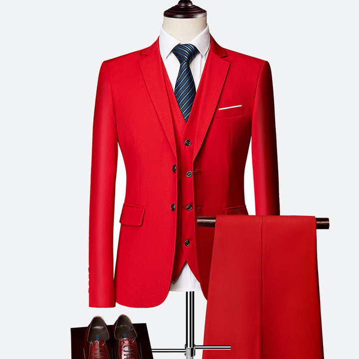 Herren Moderner 3-teiliger Hochzeitsgast-Anzug Set | Schlanke Passform