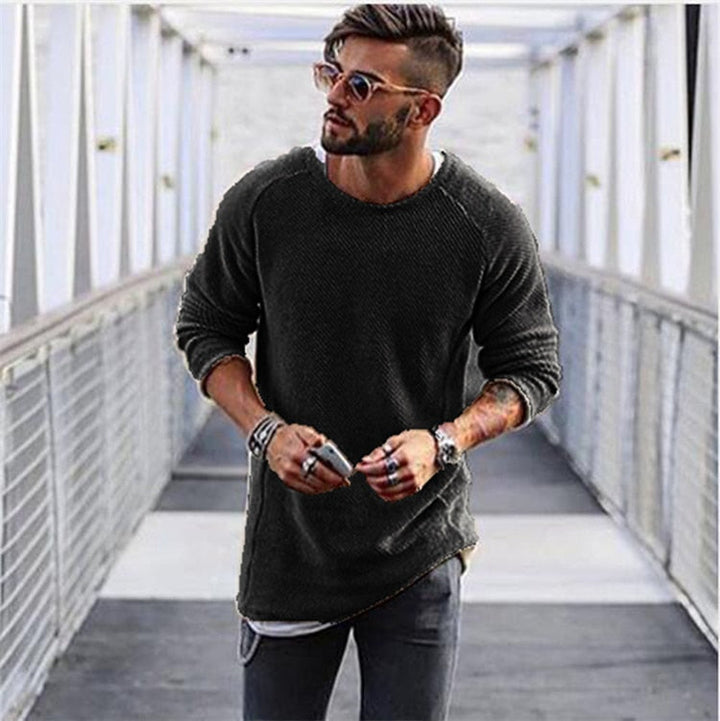 Herren Lässiger Pullover aus strukturiertem Strick | Langarm