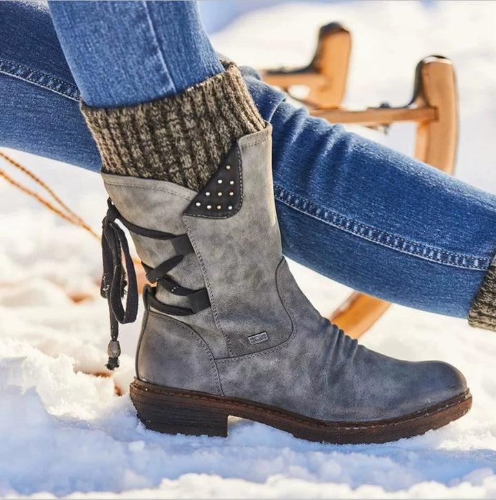 Damen Winter Stiefel | Gestricktes Detail