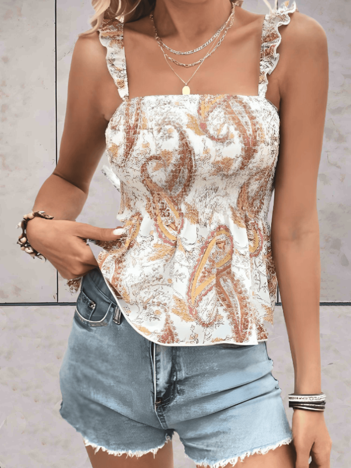 Damen Top Mit Rüschenärmeln | Sommer