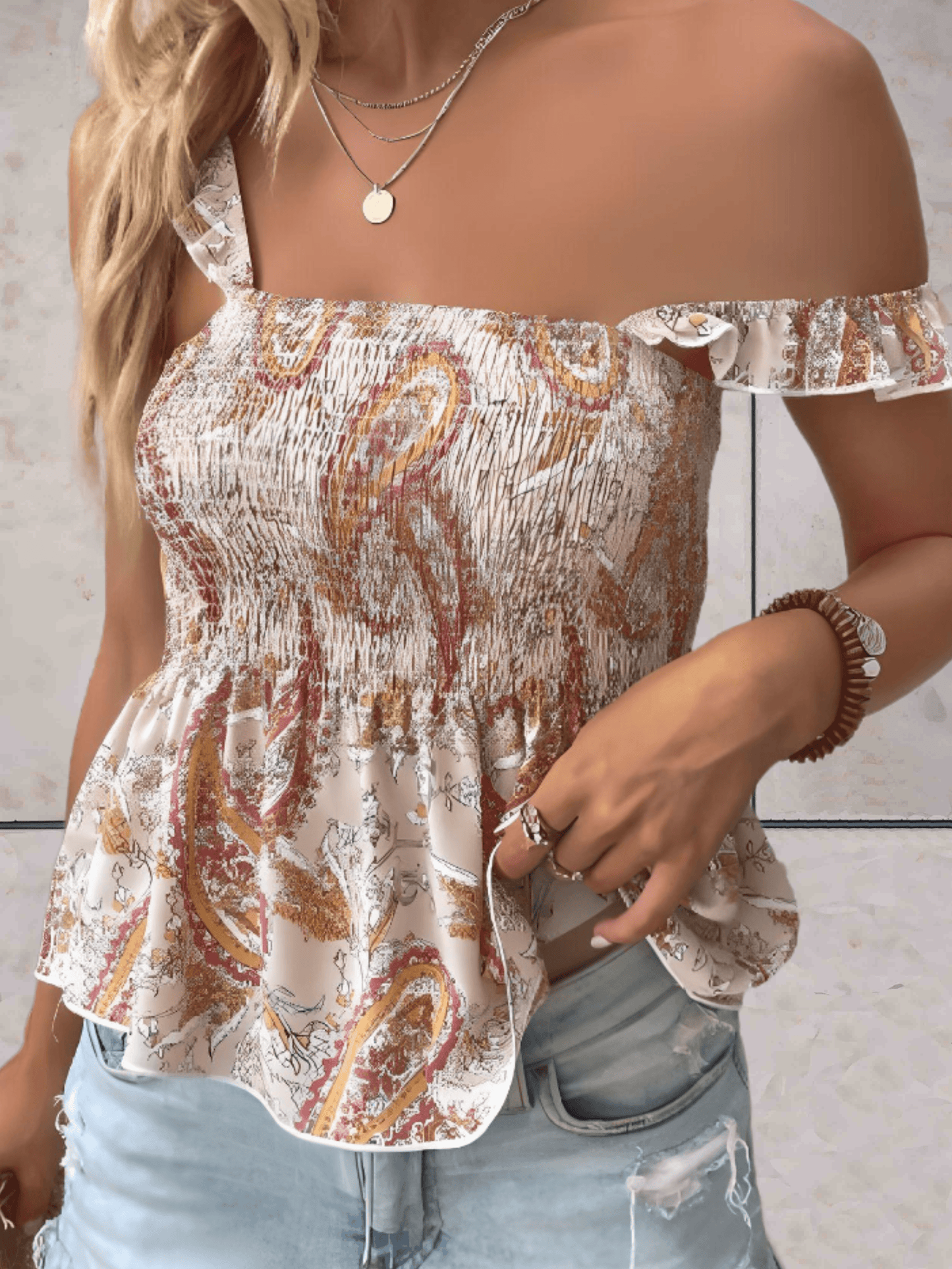 Damen Top Mit Rüschenärmeln | Sommer