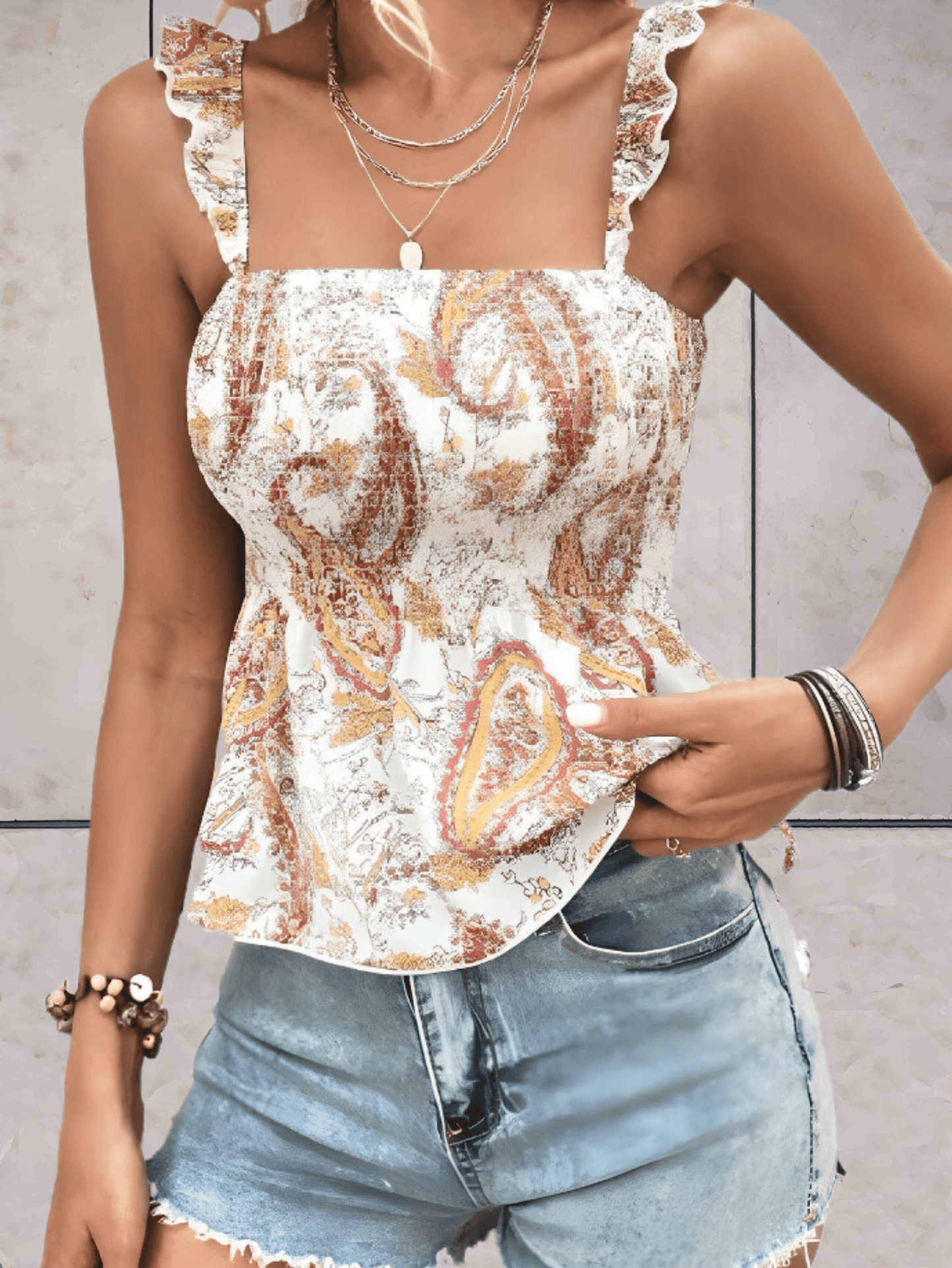 Damen Top Mit Rüschenärmeln | Sommer