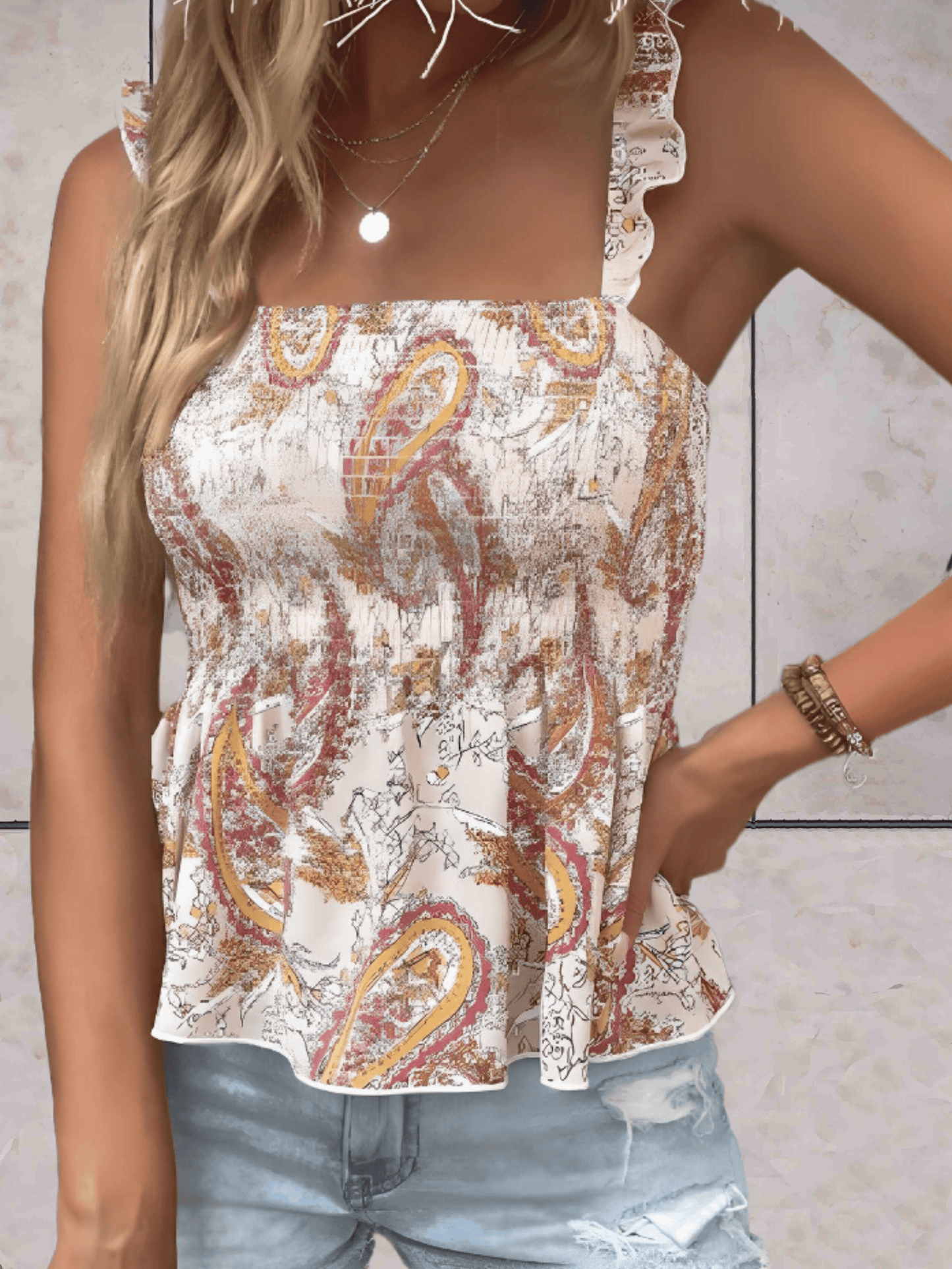 Damen Top Mit Rüschenärmeln | Sommer