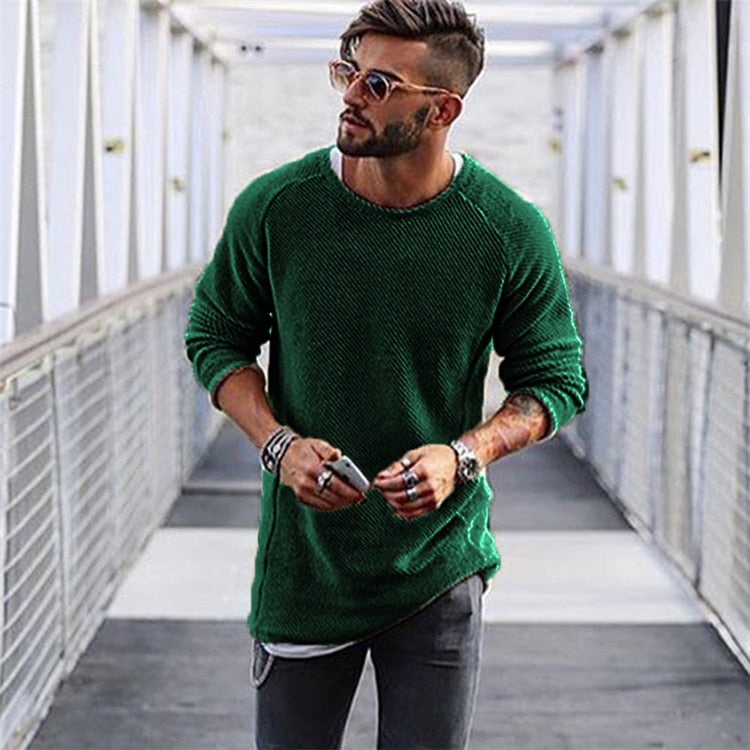 Herren Lässiger Pullover aus strukturiertem Strick | Langarm