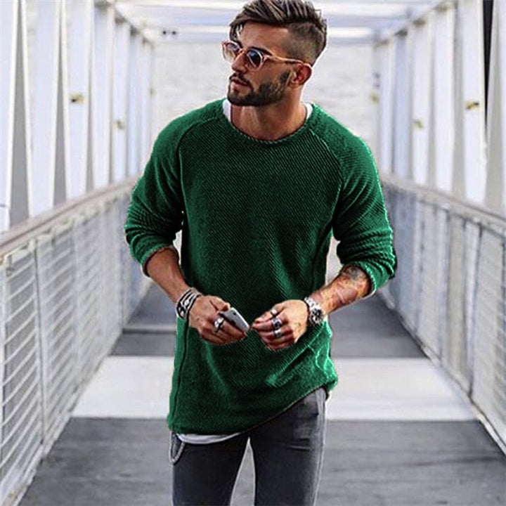Herren Lässiger Pullover aus strukturiertem Strick | Langarm