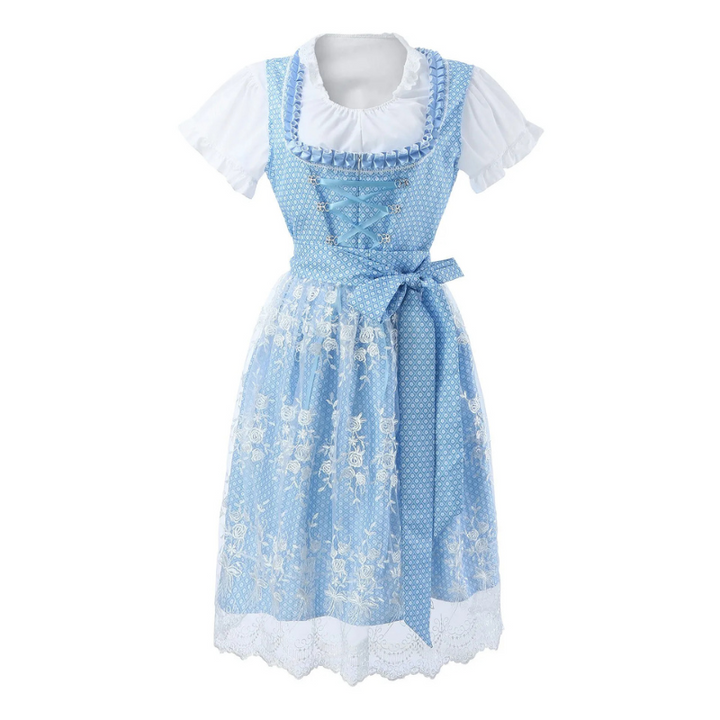 Damen Stilvolles Blau Dirndl Oktoberfest Kleid