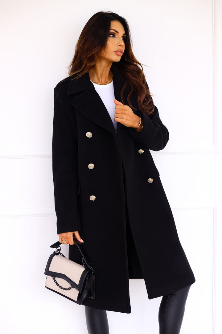 Damen Langer Doppelreihiger Mantel | Elegante