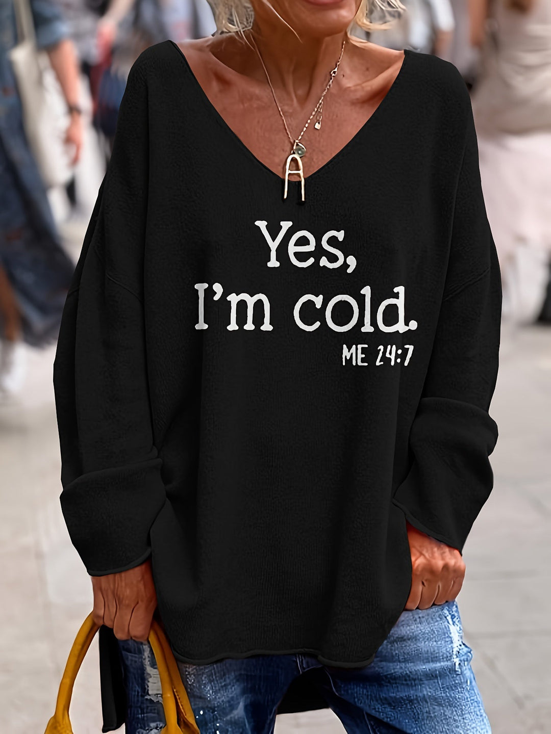 Damen V-Ausschnitt Pullover | Übergröße