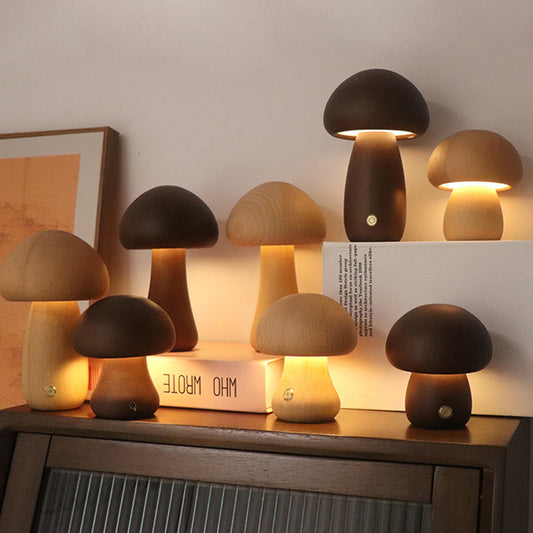 WoodGlow Pilzförmige LED-Lampe – Einzigartige Beleuchtung mit natürlichem Flair.