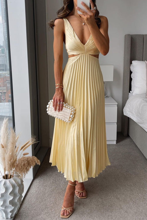Elegantes Abendkleid Mit Plissee Für Damen | Midi