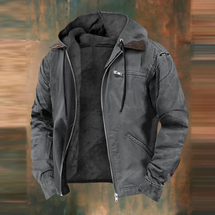 Herren-Winterjacke mit Kapuze | Reißverschluss