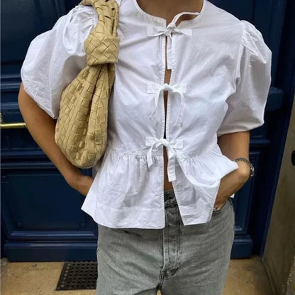 Damen Bluse Mit Puffärmeln | Lässig