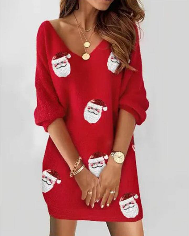 Mini Weihnachtskleid für Damen | Kleinen Weihnachtsmännern