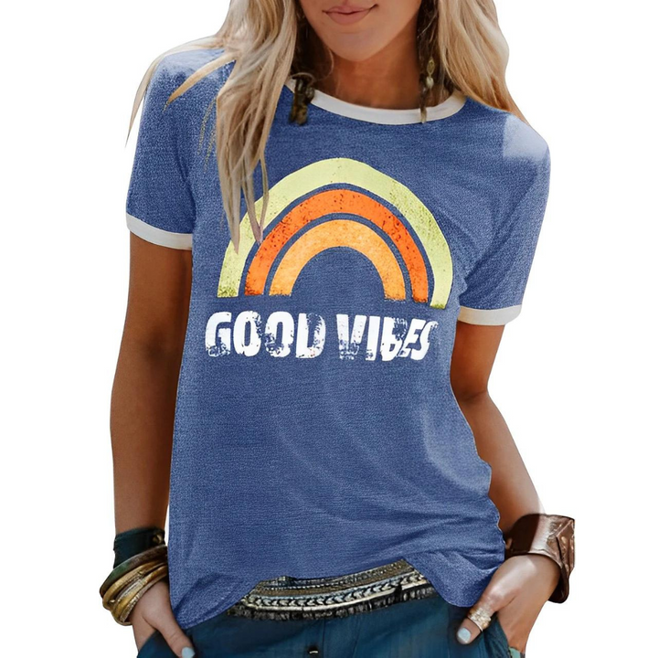 Bedrucktes Damen T-Shirt | Rundhalsausschnitt