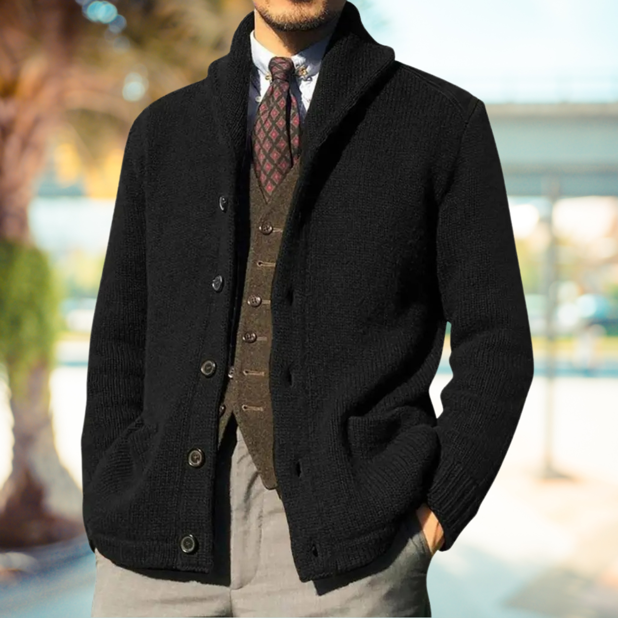 Matthias – stilvolle Herren Strickjacke mit zeitlosem Design für jeden Anlass.
