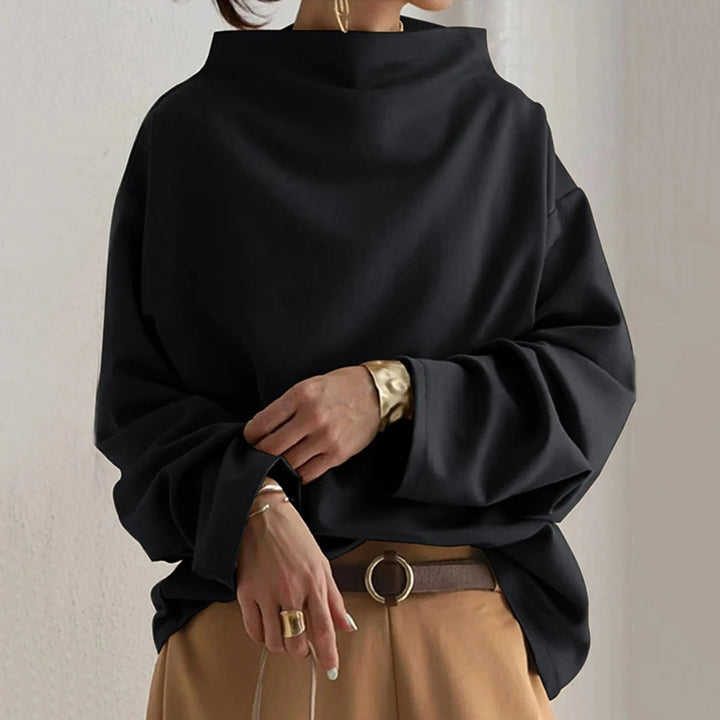 Damen Modisch Rollkragen Pullover | Schwarz