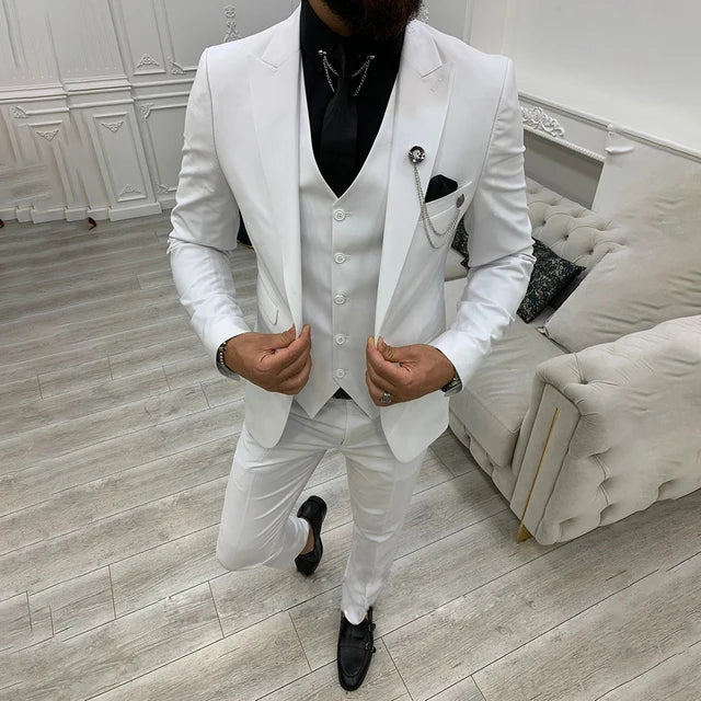 Herren Moderne Schlanke Passform Hochzeit Gast Anzug Set | 3 Stück