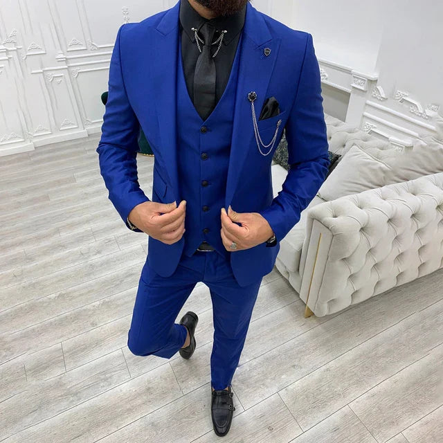 Herren Moderne Schlanke Passform Hochzeit Gast Anzug Set | 3 Stück
