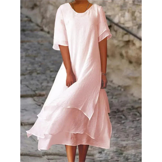 Bequemes Lagenkleid für Damen | Midi