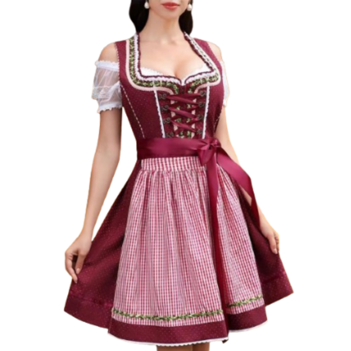 Elegantes rotes Oktoberfest Dirndlkleid für Damen
