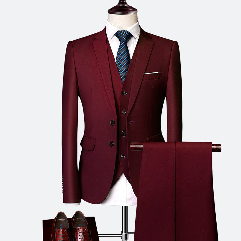 Herren Moderner 3-teiliger Hochzeitsgast-Anzug Set | Schlanke Passform