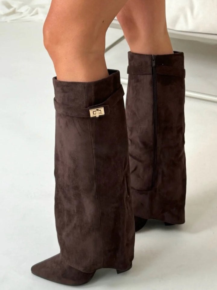 Kniehoch Winterstiefel Damen | Breite Ausbuchtung