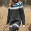 Lang Norweger Pullover Damen | Gestrickt