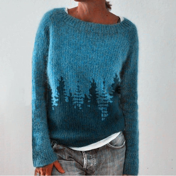 Damen Strickpullover mit langen Ärmeln | Warme