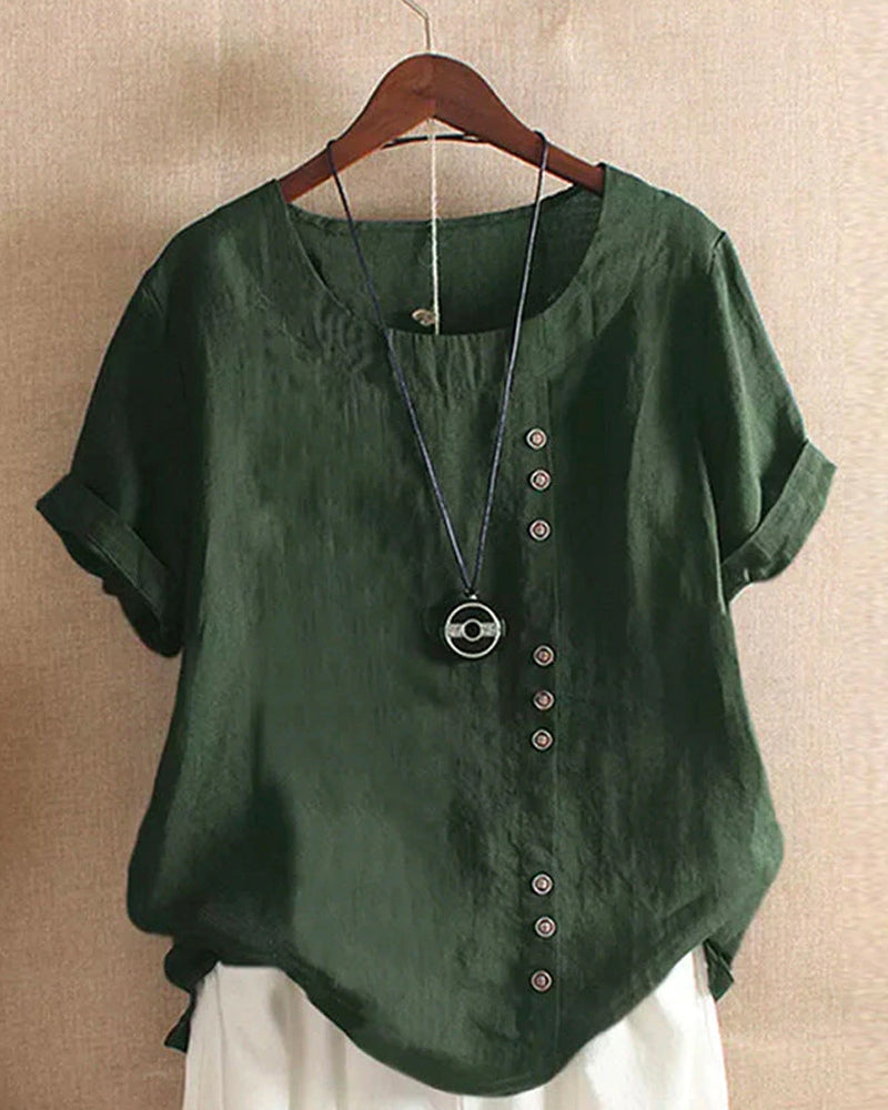 Leichte Sommerbluse für Damen | Kurzarm