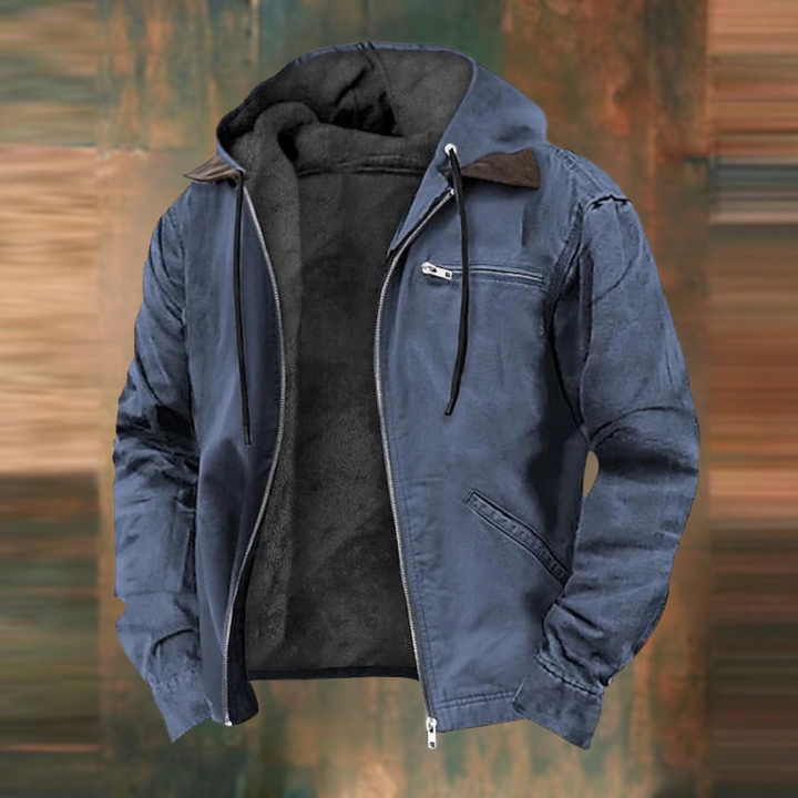 Herren-Winterjacke mit Kapuze | Reißverschluss