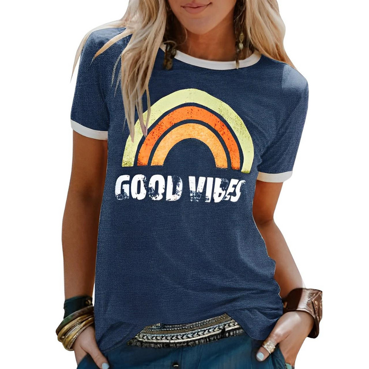 Bedrucktes Damen T-Shirt | Rundhalsausschnitt