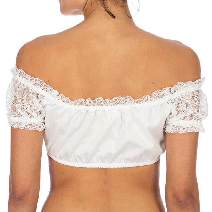 Damen Modernes Weiße Oktoberfest Dirndl Bluse