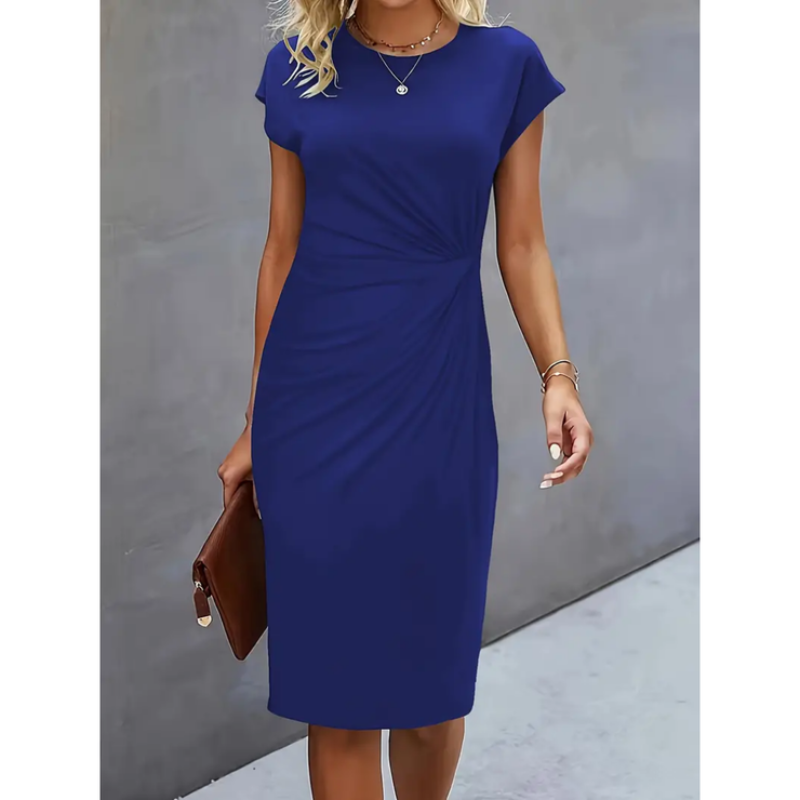 Kurzärmliges Abendkleid für Damen | Midi