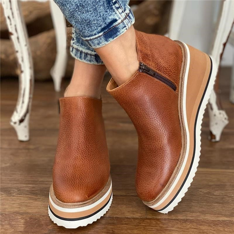 Reißverschluss Winterstiefel Damen | Keilabsatz