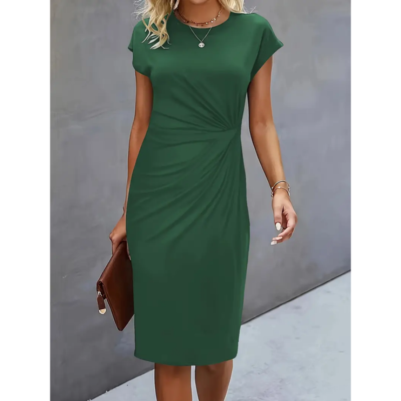 Kurzärmliges Abendkleid für Damen | Midi