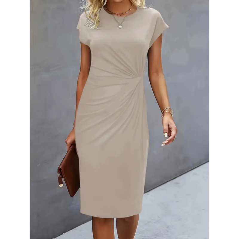 Kurzärmliges Abendkleid für Damen | Midi