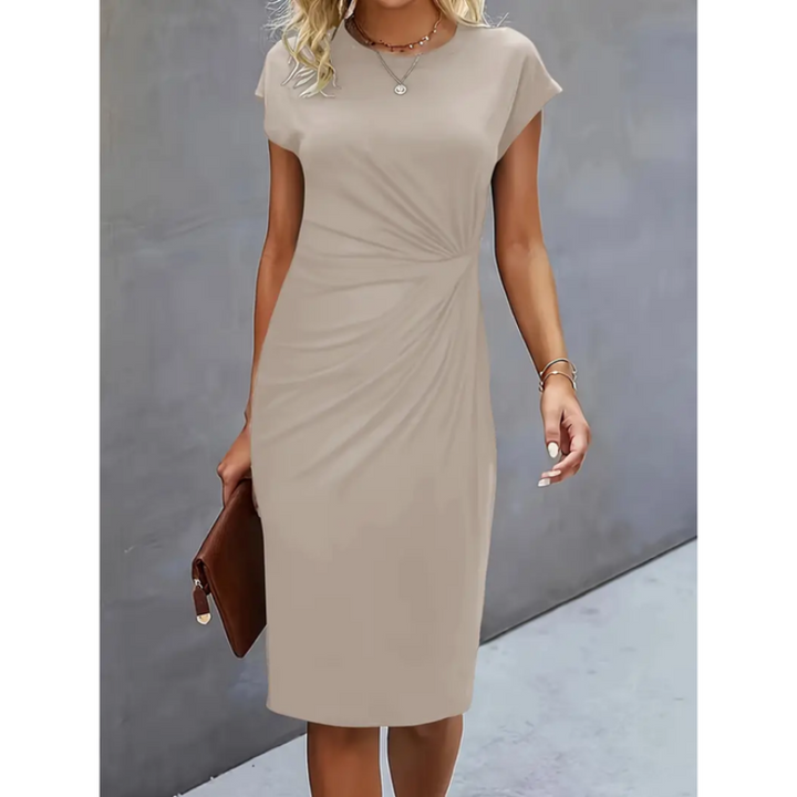 Kurzärmliges Abendkleid für Damen | Midi