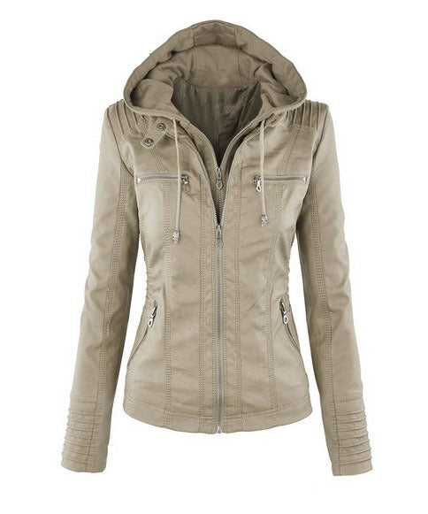 Damen Taillierte Kapuzenjacke mit Reißverschluss | Langarm