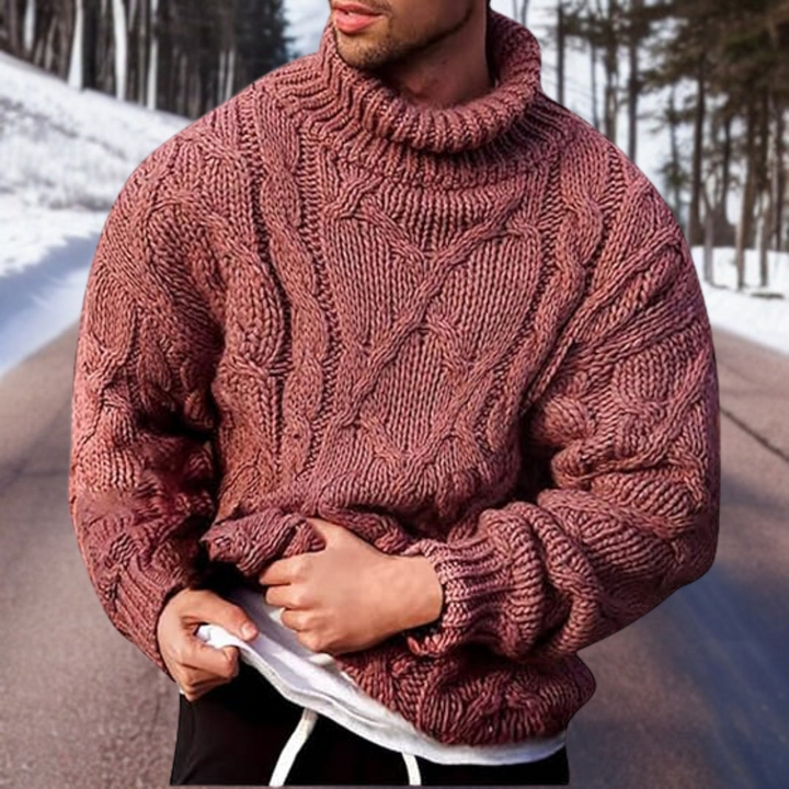 Herren Warmer Strick-Rollkragenpullover | Winter