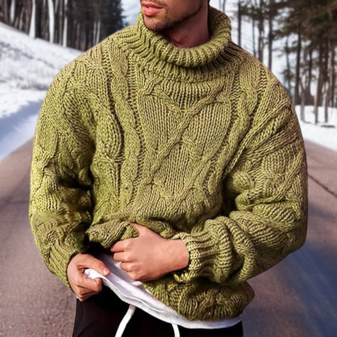 Herren-Strickpullover mit Rollkragen in Übergröße Passform | Stilvoll