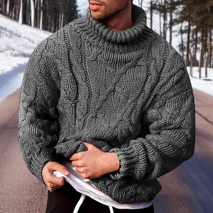 Herren-Strickpullover mit Rollkragen in Übergröße Passform | Stilvoll