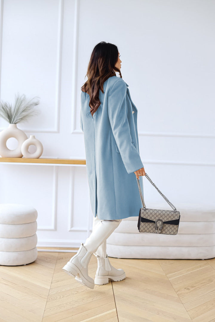 Damen Langer Doppelreihiger Mantel | Elegante