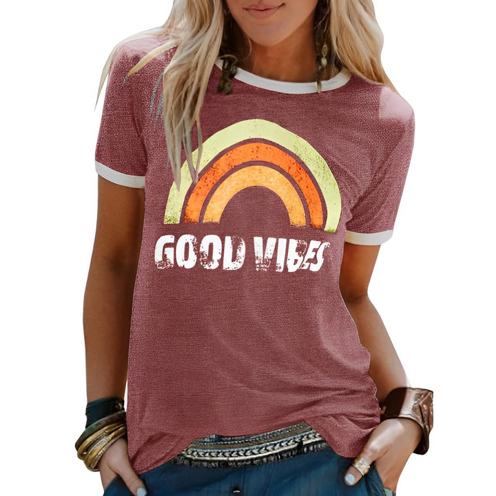 Bedrucktes Damen T-Shirt | Rundhalsausschnitt