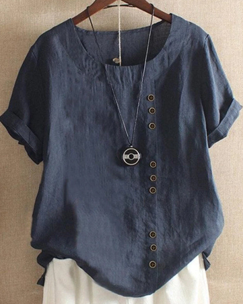 Leichte Sommerbluse für Damen | Kurzarm