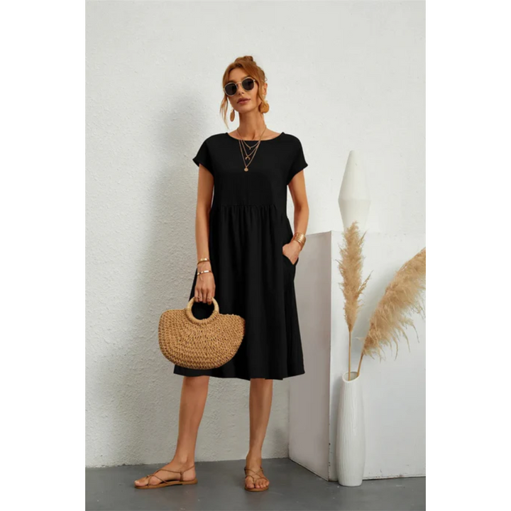 Kurzarm-Sommerkleid für Damen | Midi